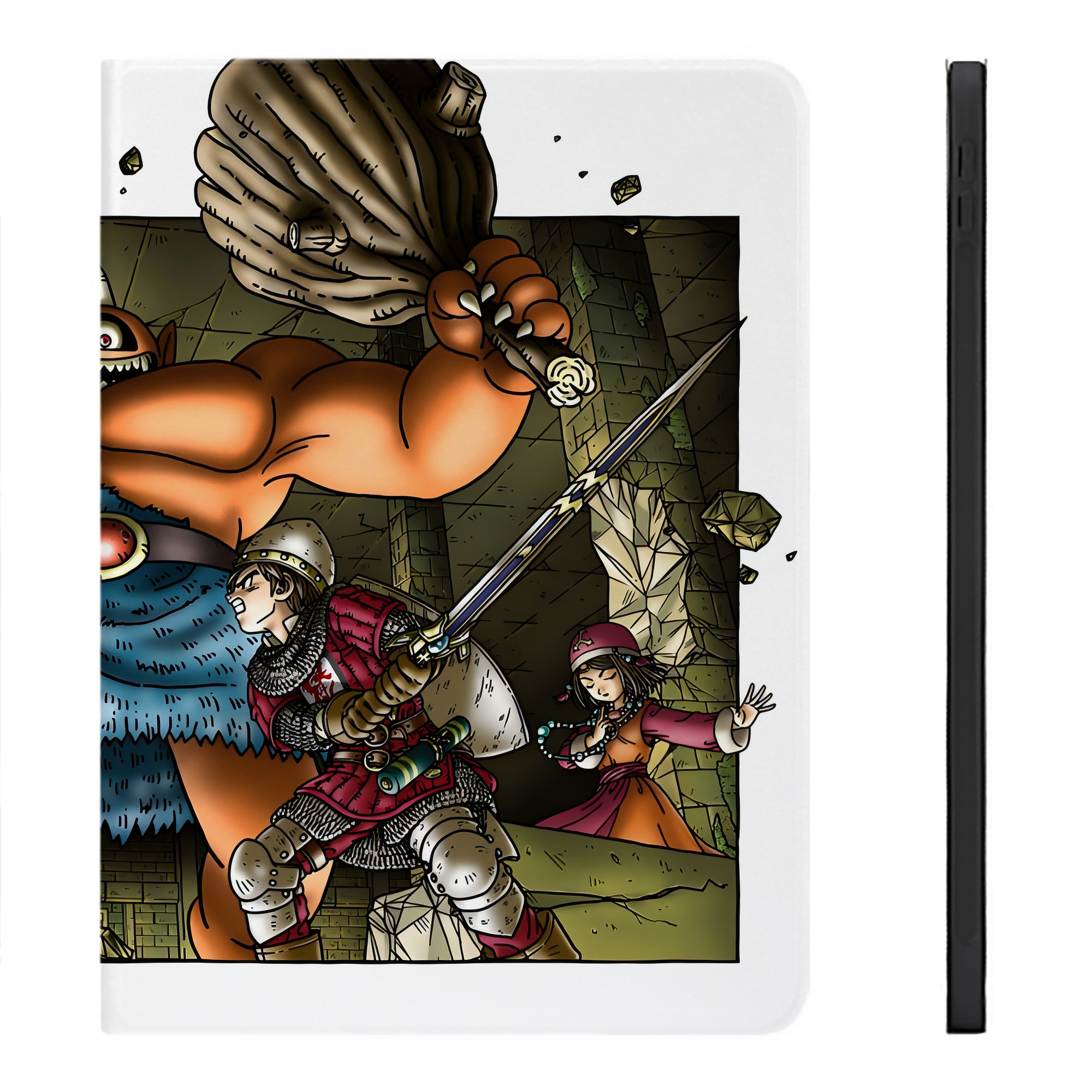 （画像用） ドラゴンクエスト Doragon Kuesuto Dragon Quest IPadケース ペンホルダー付き ブックスタイルデザイン